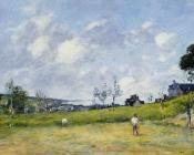 The Harvest near Trouville - 尤金·布丹